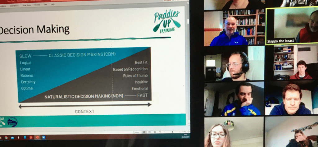 a computer screen with a powerpoint presentation and the candidates attending their online training